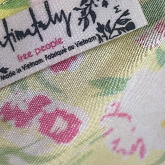 Intimately Free People Lemon Pink Floral Print Camisole Top Size Medium - Picture 4 of 9